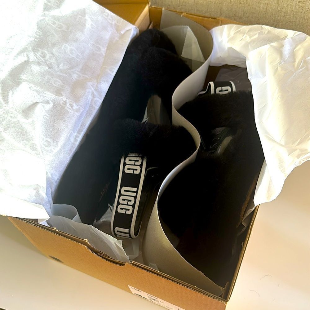 UGGβOh Yeah Sandals β Black, Fluffy &βChic - Picture 5 of 17
